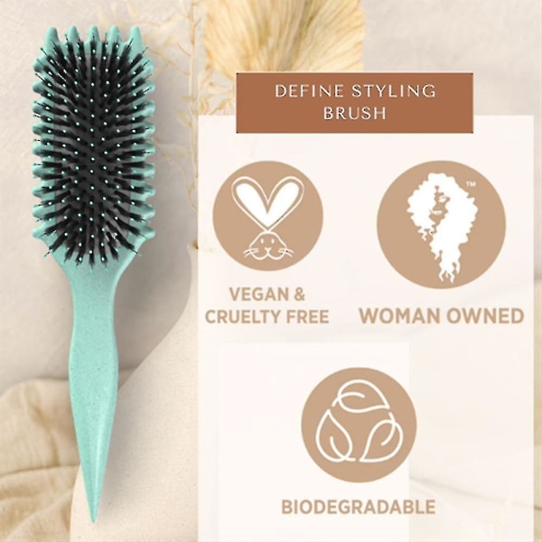 Bounce Curl Brush, Bounce Curl Defining Brush, Boar Bristle Hair Brush StylingAA-I lager [kk] green