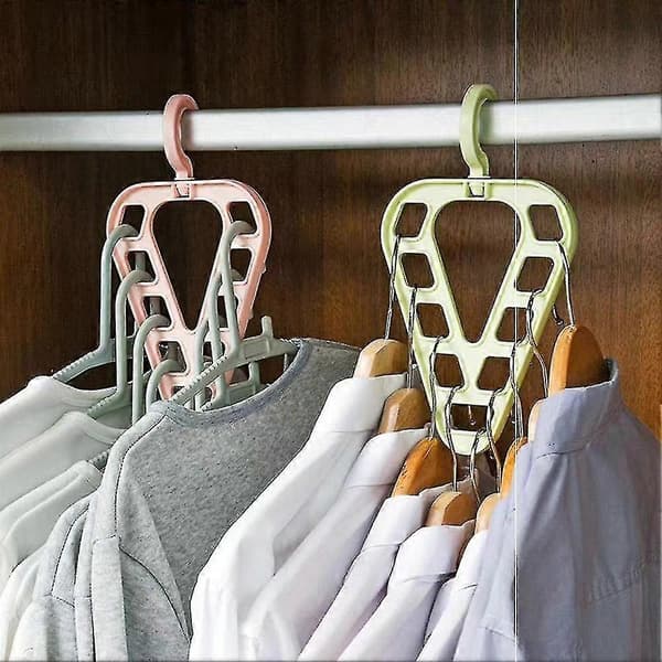 Multifunksjonell klesstativ trekantdesign med jevn kraft for skap [D] Pink