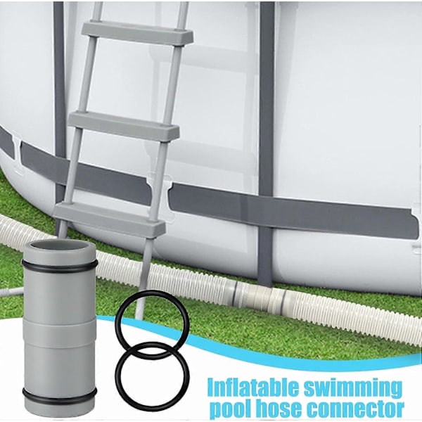 T-stycksförlängning för slangkoppling, 38 mm till 32 mm, poolslangadapter för Intex Bestway Coleman, 3-vägs ventilslangkoppling med rostfritt [D] 2-way Valve 1 piece