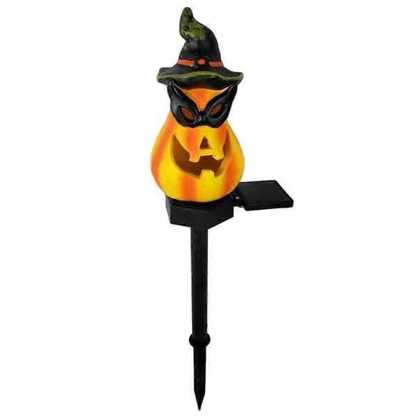 Halloween Solar Græskar Lys Spøgelse Havepæle Lamper Udendørs til Have (D) A