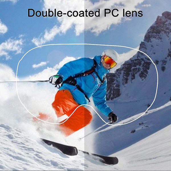 Vinter Udendørs Ski Snowboard Goggles UV Beskyttelse Briller Øjenbryn Red