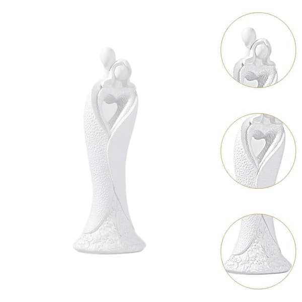 Par Statue Kollektion Abstrakt Bordpynt til Bryllupsskabsindretning sid sort[D] white stand