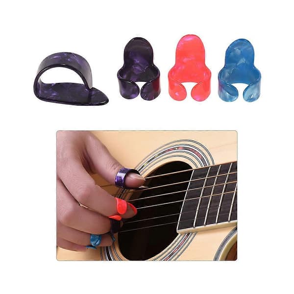 Gitarrtillbehörssats Inkluderar 20 st Silikon Gitarr Fingerskydd + 10 st Gitarrplektrum + 4 st Tum- & Fingerplektrum + Plektrumhållare + 2 st [D]