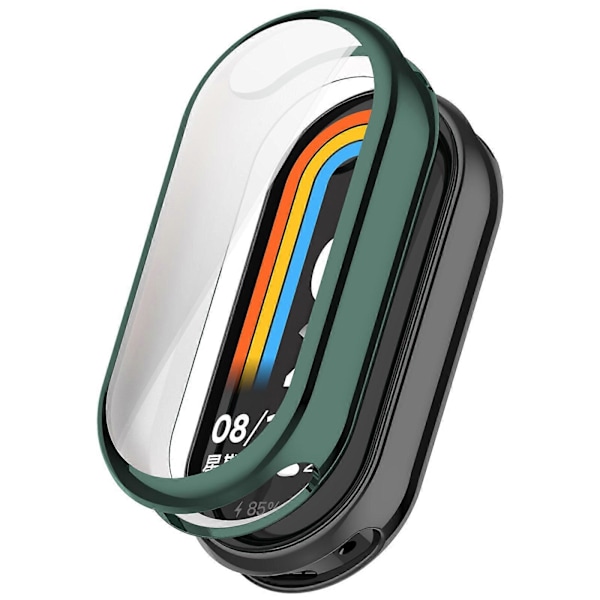 För Xiaomi Smart Band 8/Mi Band 9/9 NFC Elektroplätering Fullt Skydd Skal TPU Klockram Fodral[D] Green