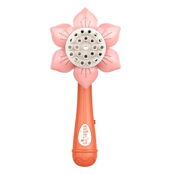 Solrosformad bubbelmaskinleksak Bärbar bubbelstavleksak Elektrisk bubbelblåsare leksak [kk] Pink 29.00X13.00X3.20CM