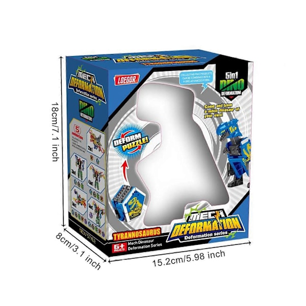 Transformasjonsleke for barn, monteringsdinosaur, deformasjonsrobotmodell, guttegave UU[D] E