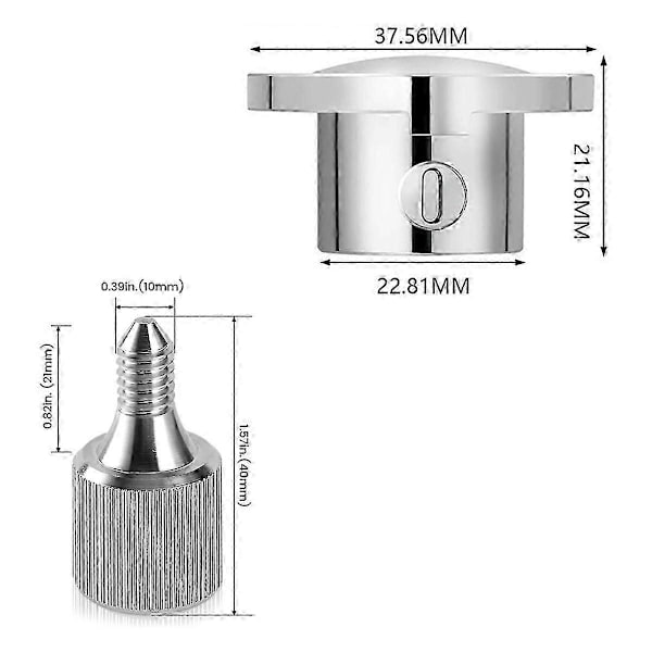 For Kitchenaid Stand Mikser Tilbehør Knottskrue Tommelskruer & Hette Nav, Premium Rustfritt Stål, for Stab[D] silver