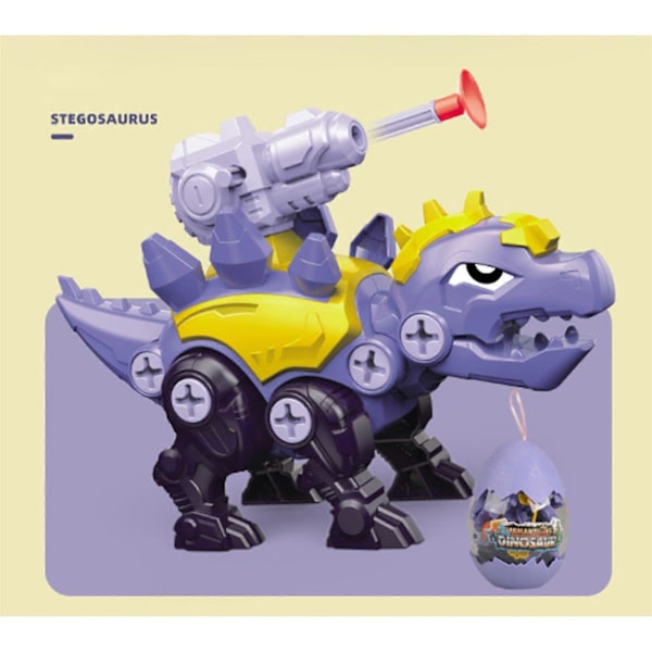 DIY Dinosaurleke DIY Barn Montering Demontering Dinosaurleke for Barn Gutter Jenter Stegosaurus[D]