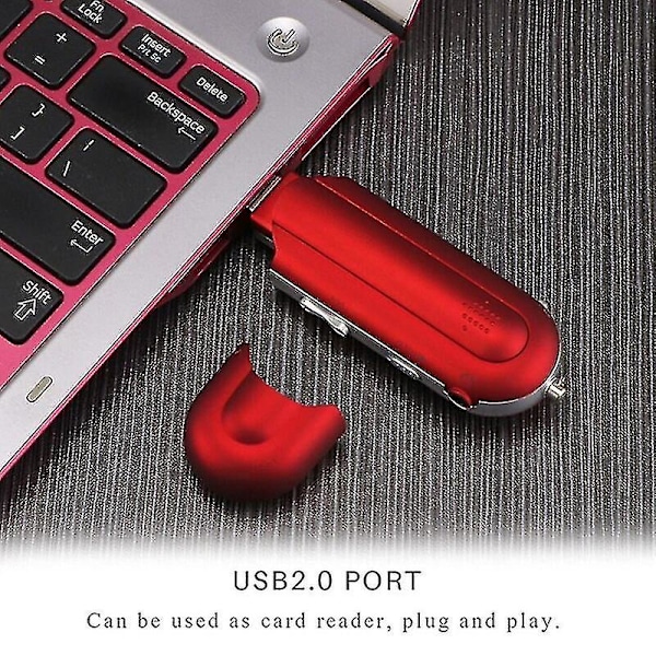 USB MP3-spelare Bärbar Musikspelare Digital LCD-skärm 4GB Lagring FM-radio Multifunktionell MP3-musikspelare USB-sticka K1kf, röd[D]