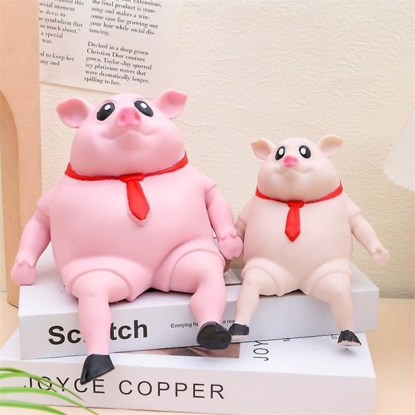 Nyhet Klämleksaker Elastisk dekomprimera och stretcha Stress relief för barn och vuxna, Gorilla Grönt huvud Fisk Piggy Dog [kk] Pink Pig