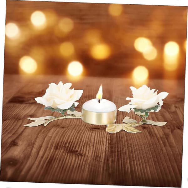 Bryllupslysestake Telysestake Duftlysestake Bryllupsblomster Bukettholder Gullfarget Lysestake Stativ Krans Lysring [D]