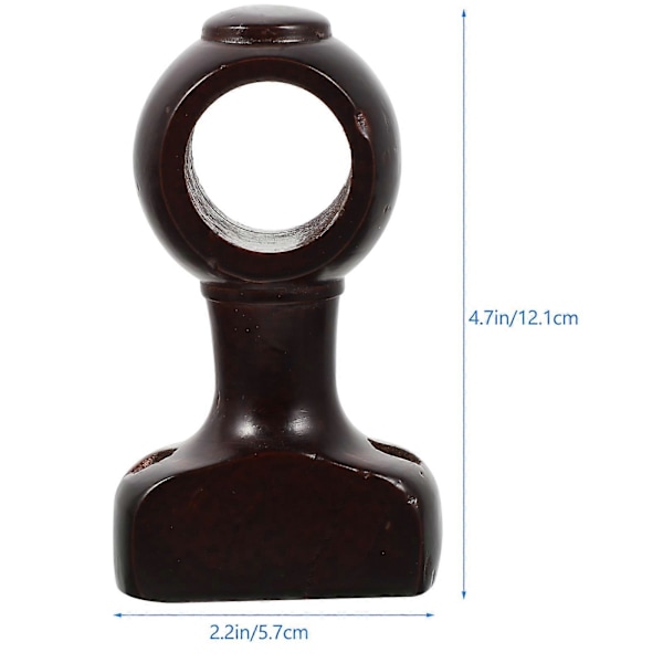 2 st Trägardinstänger Fästen Tunga Gardinstångshållare Trägardinstångskrokar Brown 12.1x5.7cm