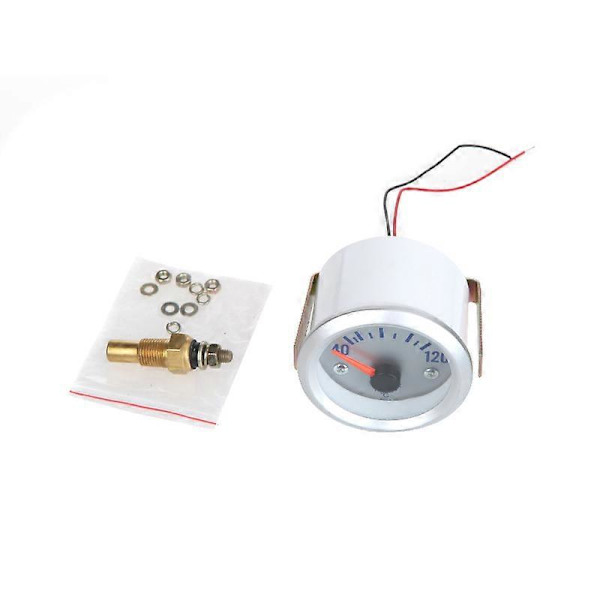 Vanntemperaturmåler med sensor for bil 2\" 52mm 40~120 grader Celsius Blått lys[D]