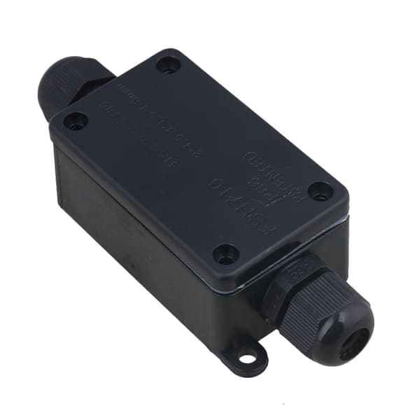 Sort Ip65 P02-3 Terminal Udendørs 2 Kabel Plast Samledåse[D]