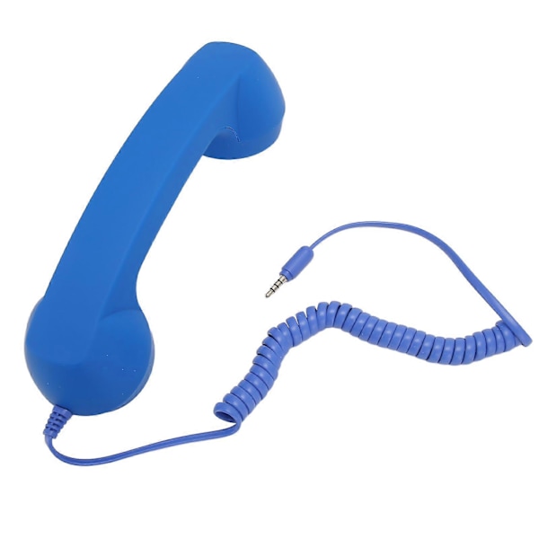 Mobiltelefon Hörlur 3,5 mm Kontakt Retro Strålskyddad Trådbunden Telefon Hörlur Mottagare för Smartphone Dator Blå