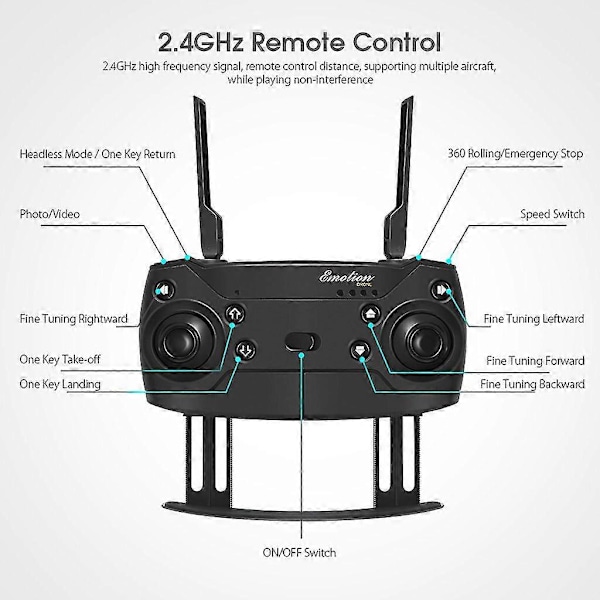 4k Drönare E58 Vikbar Fjärrstyrd Quadcopter Högupplöst Kamera Wifi Live Video[D]
