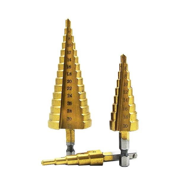 Niuniu Stål Titanium Bor Bits Sæt Elværktøj Hex Skaft Drev Til Metal Træ Stål (2 stk. Guld[D]