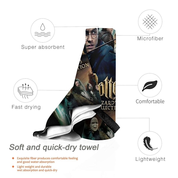 Harry Potter Mikrofiber Stor & Lätt Strandhandduk, Resa & Bad
