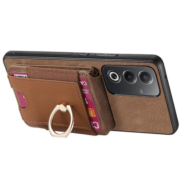 Retro Stand Kort Etui Til OPPO Find X5 Pro[D] Brown