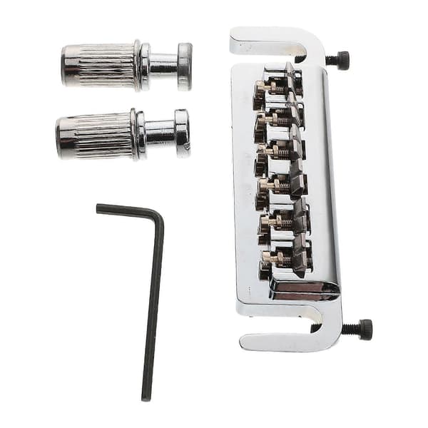 Gitarr Stall Sadel Set Tremolo Stall för Gitarr Uppgraderingar Resonansöverföring Metall 1Set[D] Silver 9.90X2.50X1.50CM