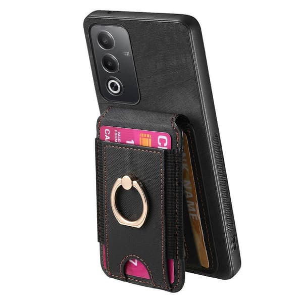 Retro Stand Kort Etui Til OPPO Find X5 Pro[D] Black