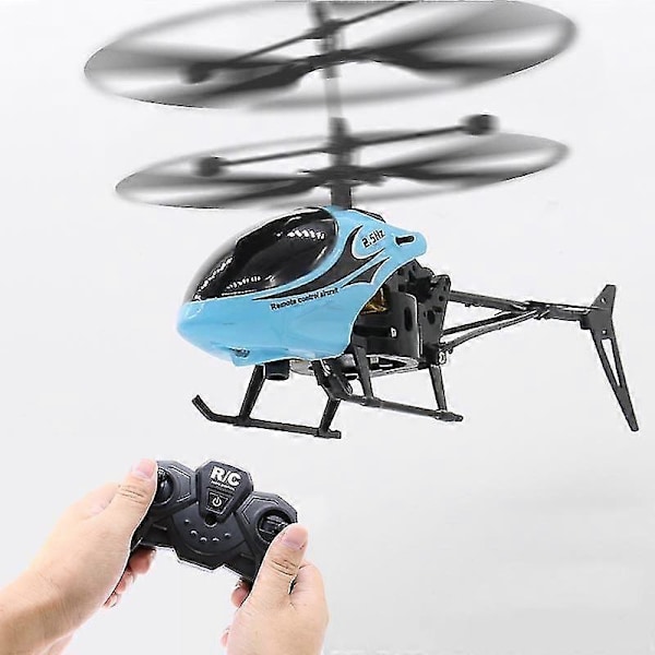 Minihelikopteri Sisäkäyttöön Tarkoitettu RC-helikopteri Lapsille Kaukosäätöinen Helikopteri Lentävä Lelu Lahja Pojille ja Tytöille[D] Blue