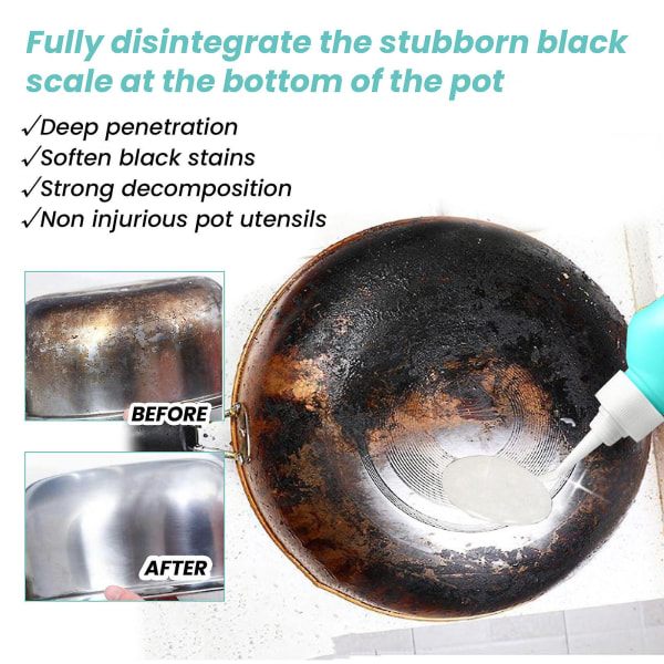 Black Pot Bottom Cleaning Gel Rengöringsmedel för rostfritt stål [kk] White Free Size
