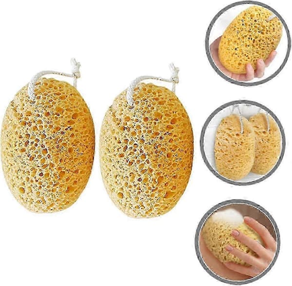Nytt 2 stk Loofah Skrubbebadesvampsett - Dusjkroppssvamper for bading[D]