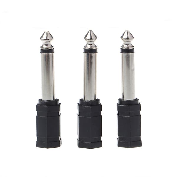 3 stk. 6,35 mm 1/4\" Mono Plugg til 1/8\" 3,5 mm Jack Hunn o Konverter Adapter[D]