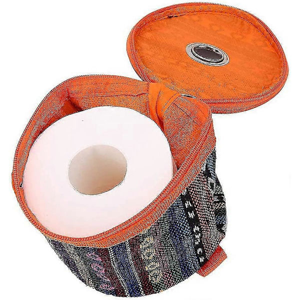 Pyyhepaperilaatikon pidikkeet Nahkainen pyyhepaperilaatikko Sylinteri Paperipyyheteline Kansanperinteen paperirullalaatikko Kokoontaitettava retkeilypyyhkeiden säilytyspussi koukulla ([D]