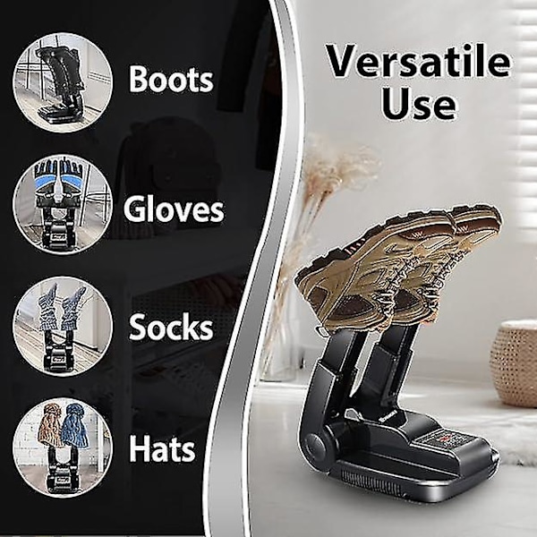 Stövltorkare, Skotorkare, Vanttorkare & Stövlsvärmare med Värmefläkt, Bärbar Justerbar Ställning och Timer, Vikbar Design & Snabbtorkande för Skor - Good-Go