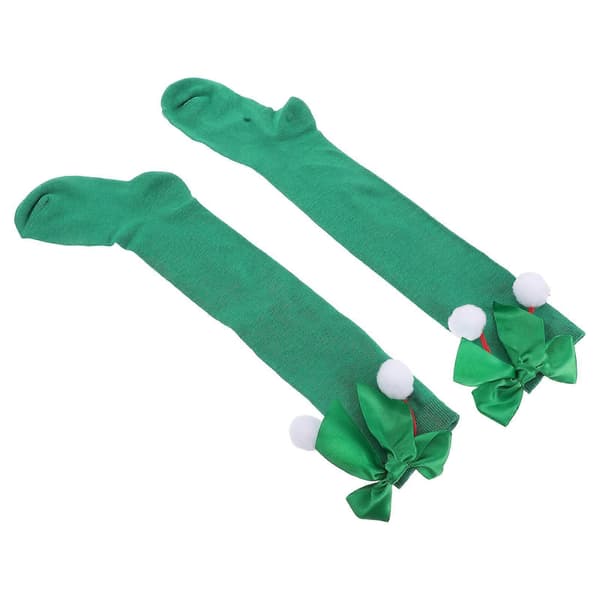 Knæstrømper til helligdage Grøn Polyester Festligt tilbehør 1 par[D] Green 43.00X13.00X5.00CM