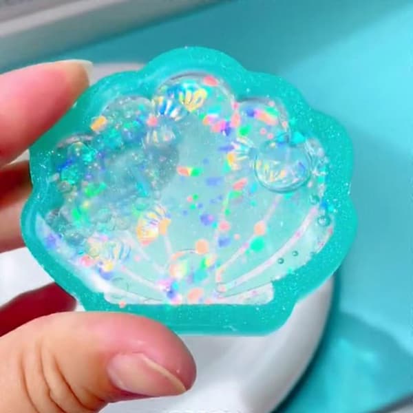 Blankt Glansigt Silikon Dekor Formar Snäcka Ornament Nyckelring Form DIY Hänge[D]