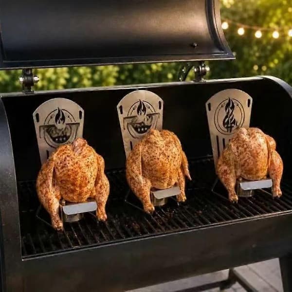 Ølboks kyllingholder, BBQ-stekestativ for 16 oz bokser utendørs grilling (D)
