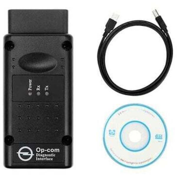 Interface diagnostisk tester, OPCOM 2012V CAN OBD2 Operator Firmware V1.99, USB, sort 0.5 kg
