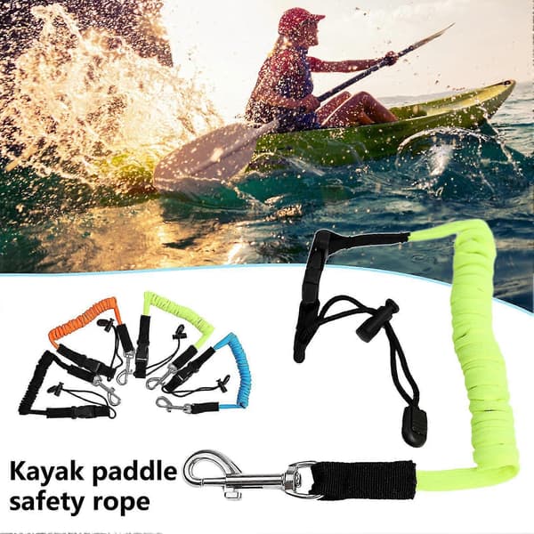 Paddelrep Stretchigt med Säkerhetskrok Justerbart Återanvändbart Inte Lätt att Ha Sönder Fixering Paddel Slitstark Surfbräda Bungee Keeper Spiral L[D] Black