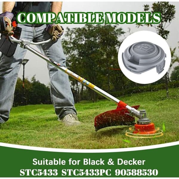 Sett med 2 Black & Decker trimmer spoledeksler for STC5433 STC5433PC 90588530 Gris 0.05