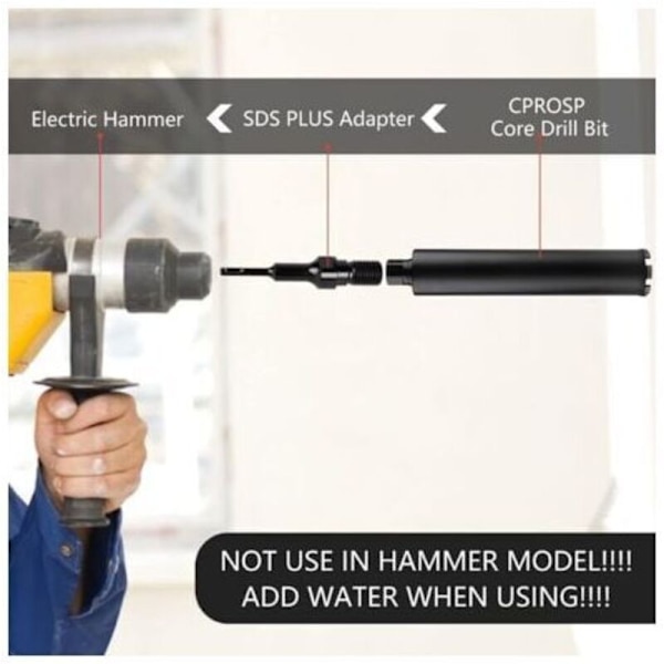 SDS Plus-adapter til 1 1/4\" UNC diamantkerneborebit, adapter til kernebor 1934CM 0.05