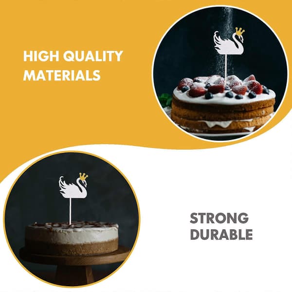 Egg Kake Dekorasjon Svane Fest Dessert Topper for Bursdag 15 stk [D]