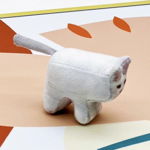 Firkantet Print Katteplysjleke[D] Block Cat