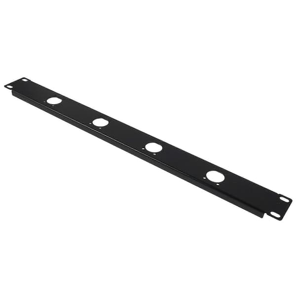 XLR Panelmontering: 1U 4 Port Audio Patch Panel Hængslet Rackmonteringsplade - Ledningsorganisator Ledningsstyringsbakke til Netværksskab og Computer [D]