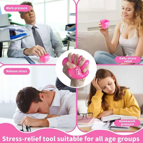 Isbit klämleksak, sensorisk leksak för barn (rosa) Pink