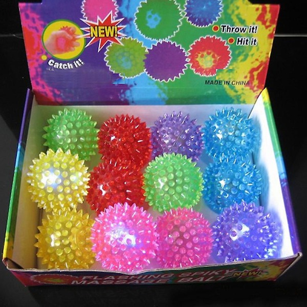 Blinkande Ljusboll Högstudsande Bollar Nyhetssensorigelkottbollar Multicolour