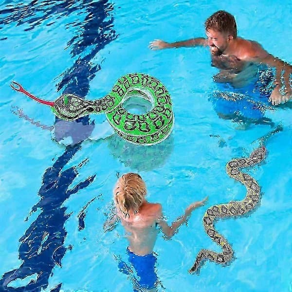 Uppblåsbar Python Orm Pool Leksak För Barn Sommar Vattenlek Tålig Realistisk Design Semesterfest Kul [WSY] Big Green Snake