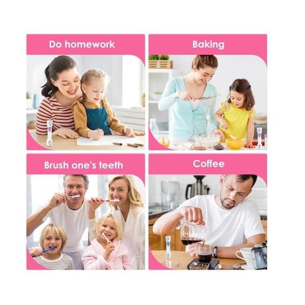 2 Smilende 3-minutters timeglas til børn - Multifunktionel timer til tandbørstning, madlavning, kontor og mere