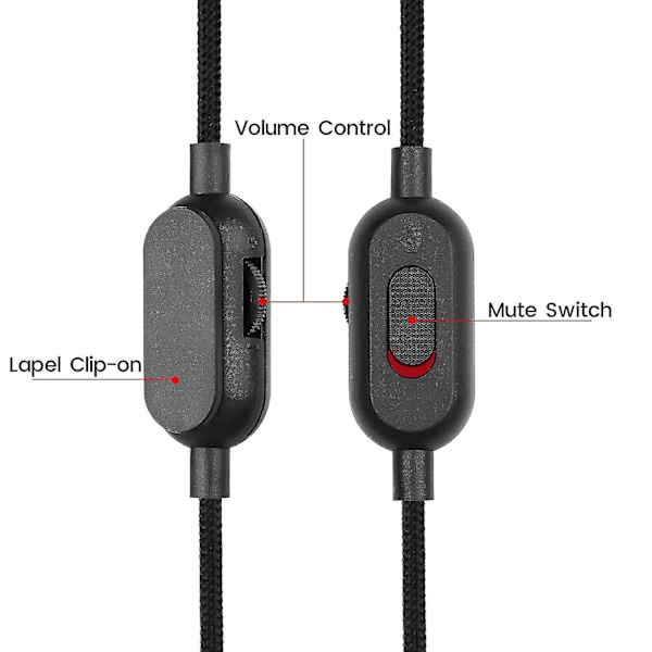 Premium Ersättningskabel med Mute-kontroll för Gpro X G233 G433-headset Nylonflätad förlängningskabel för spelheadset