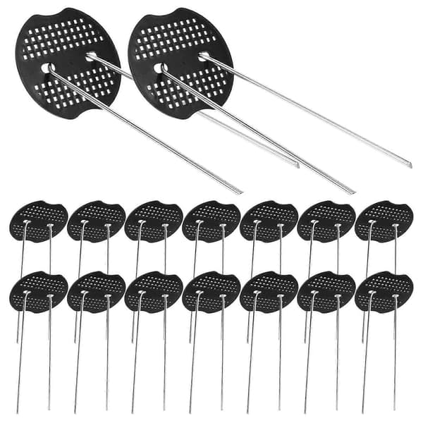Landskapsplugger U-formede metallgressforankringsstoff Festeplugger 50 sett[D] Black 14.50X6.50X6.00CM