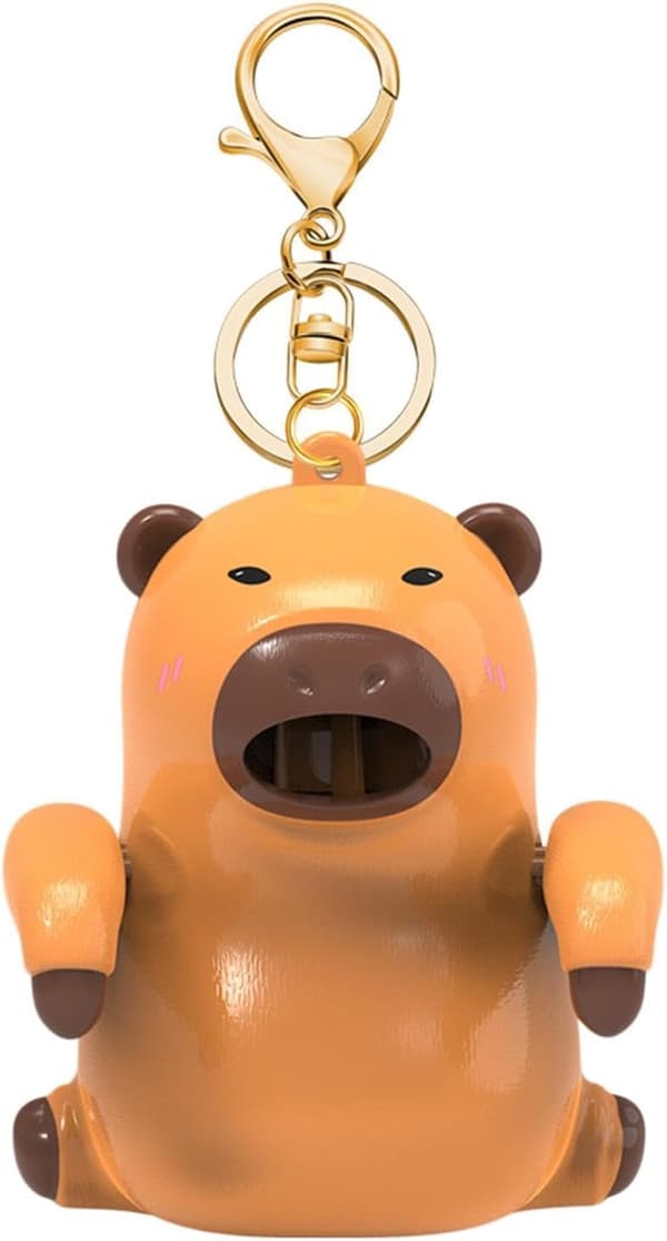 Mini skrivebordsventilator, bedårende capybara-formet taskevedhæng, bærbar ventilator til kopper og glas (D)