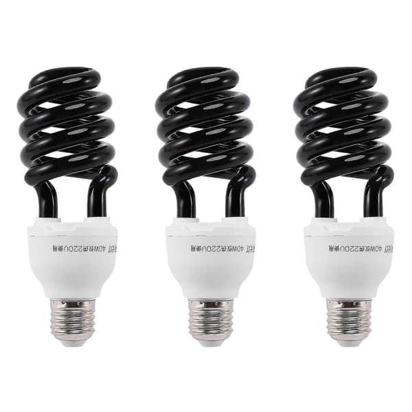 3x E27 40w Uv Ultraviolet Fluorescerende Blacklight Cfl Pære Lampe 220v Form:spiral Watt Volt[D]