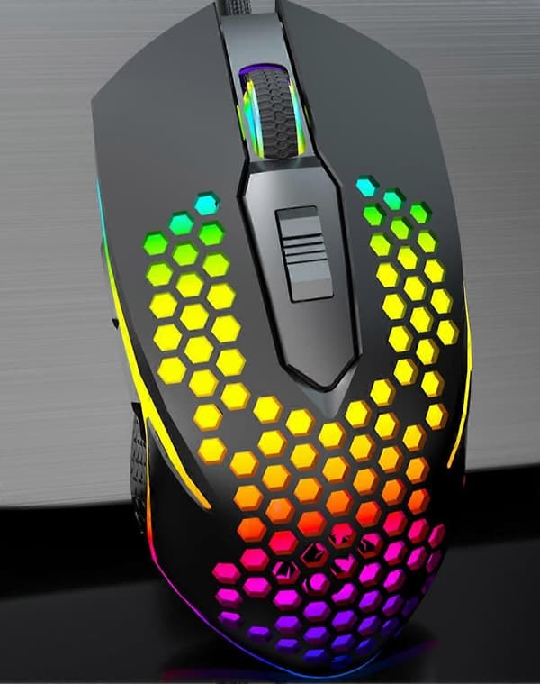 Gaming Mus, Kablet Ergonomisk Gaming Mus med 6 Programmerbare Knapper, til Windows PC Gamere (Pink)[D]